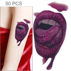 S-291 50 PCS Halloween Terror Realistic Wound Blood Mouth Temporary Tattoo Sticker