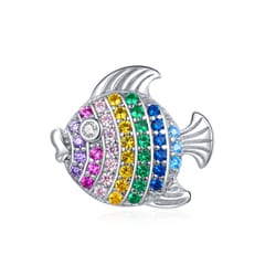 S925 Sterling Silver Colorful Fish Beads DIY Bracelet Necklace Accessories