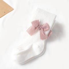 Spring And Autumn Girl Tights Bow Baby Knit Pantyhose