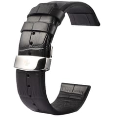 Kakapi for Apple Watch 42mm Crocodile Texture Double Buckle Genuine Leather Watchband, Only Used in Conjunction with Connectors