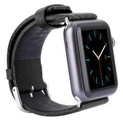 Kakapi for Apple Watch 42mm Single-buckle Genuine Cowhide Leather Watchband with Connector