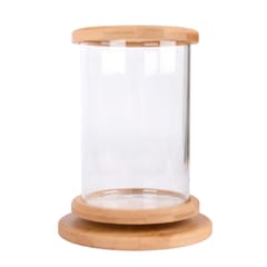 1 Pc Creative Bamboo Glass Rotatable Aquarium Betta Fish Tank Desktop Decor