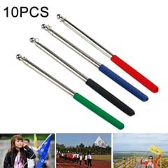 10 PCS 1.2M 6 Knots Multi-function Telescopic Stainless Steel Rubber Sleeve Teaching Stick Guide Flagpole Signal Flag, Random Color Delivery