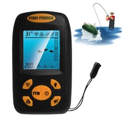 Portable Ultrasonic Fish Finder, Water Depth & Temperature Fishfinder with Wired Sonar Sensor Transducer and LCD Display