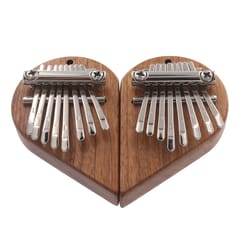 2PCS Kalimba Thumb Piano 8 Keys Portable Half-Heart Shape (Brown)
