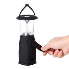Sun Powered / Hand Crank / USB Rechargeable 6 LED Camping (Black)