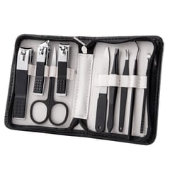 9pcs Pedicure & Manicure Tool Kit Portable Nail Clippers Set (Black)