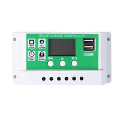 60A Solar Charge Controller 12/24V PWM Solar Panel (White)