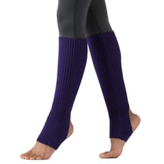 Women Stockings Open Heel Knee High Leg Warmers Ribbed Knit