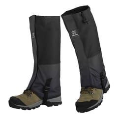 1 Pair Outdoor Snow Boot Gaiter Adjustable Drawstring Shoe (Black)