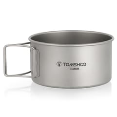 Titanium Bowl with Folding Handles Dinner Food Container for