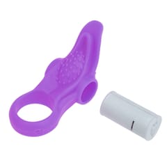 Erotic Lip Mouth Tongue Ring Vibrators Finger Stimulate (Purple)
