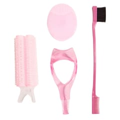 4PCS Girls Makeup Tools Kit Women Multi-Functional Pink