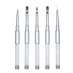 5PCS Nail Art Design Pen Set Painting Dotting Brush Kit Tool (white)