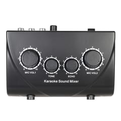 Portable Karaoke Sound Audio Stereo Sound Mixer Dual (Black)