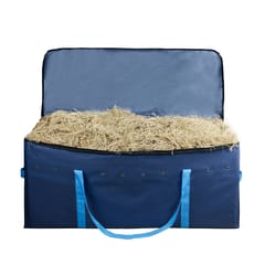Large Capacity Hay Storage Bag with Zip Portable Handles (Blue)