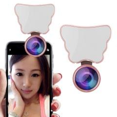 RK28 Multi-function Beauty Selfie Light LED Selfie Clip Flash Fill Light with HD 4K Wide / 50X HD Macro Lens (Pink)