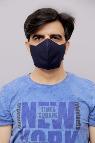 Navy Blue Set of 5 Non Surgical Cloth Mask