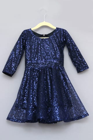 Blue Light Sequin Party Dress