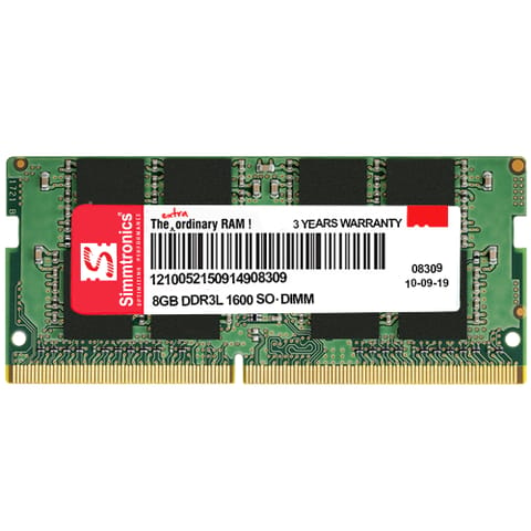 8 GB DDR3 1600 Mhz Laptop Ram Simmtronics