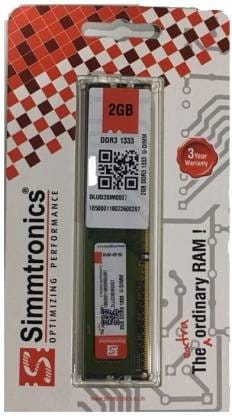 2GB DDR3 1333Mhz Simmtronics RAM