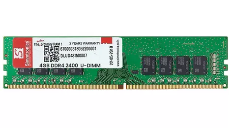 4 GB DDR4 2400 MHZ DESKTOP RAM Simmtronics