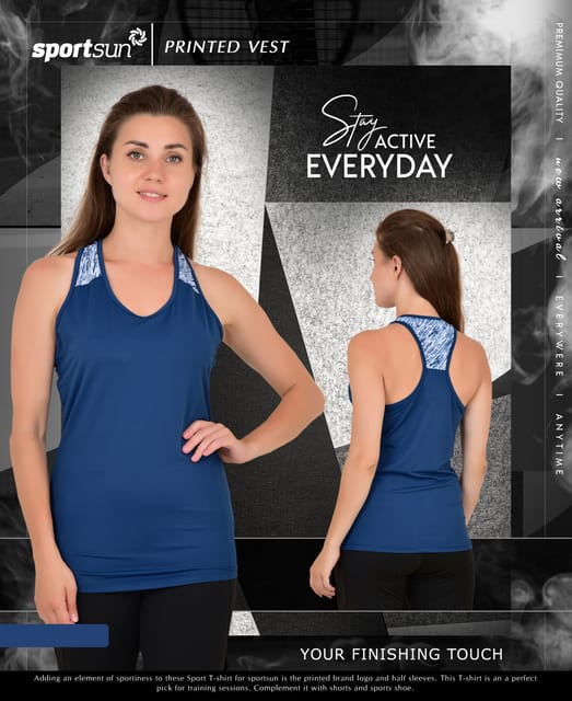 Sport Sun Self Design Airforce Gym Vest For Women's WV 01