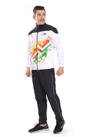 Sport Sun Solid Men Khelo India White Track Suit