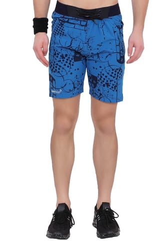 Printed Men NS Lycra Royal Blue Shorts
