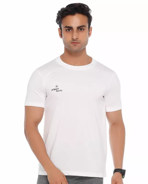 White Round Neck Men's T-shirt