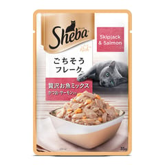 Sheba Premium Wet Cat Food - Fish Mix (Skipjack & Salmon) Flavor - 35 g