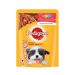 Pedigree Puppy Chicken and Liver Chunks Flavor in Gravy with Vegetables Wet Dog Food - 70 g