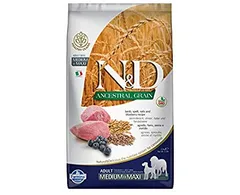 Farmina N&D Low Grain Dog Food, Lamb & Blueberry Adult Medium