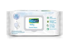 Cetaphil Baby Gentle Wipes 80's with Aloevera & Vitamin E, 10 hrs Moisturisation - 100% Biodegradable