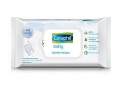 Cetaphil Baby Gentle Wipes 40's with Aloevera & Vitamin E, 10 hrs Moisturisation - 100% Biodegradable