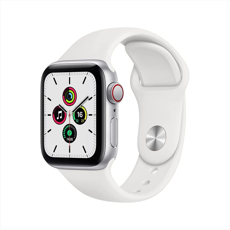 Apple Watch Se GPS 44Mm Silver Aluminum Case With White Sport Band