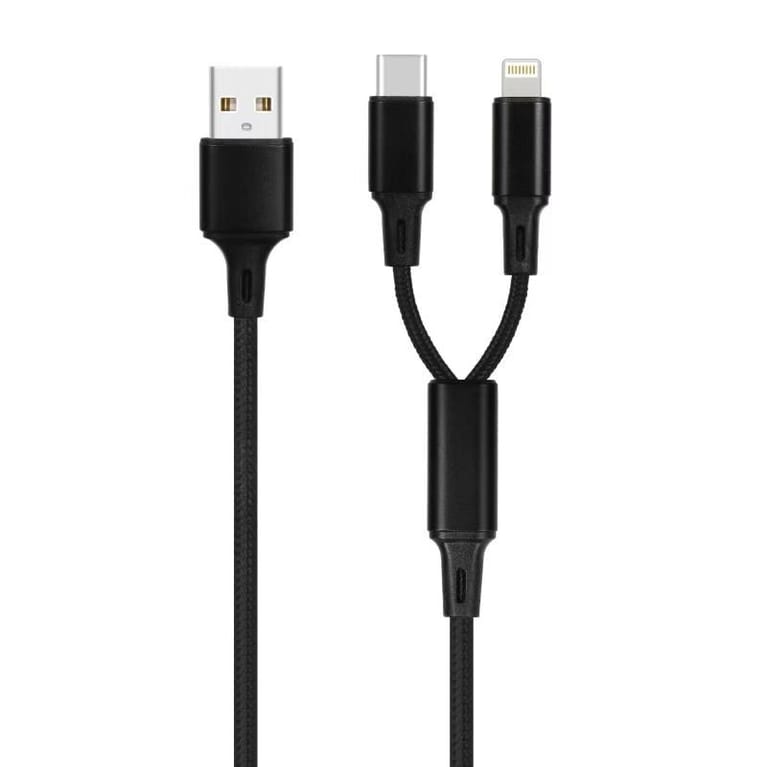 Lightning With Type-C 2 in 1 Cable 1.3 Meter