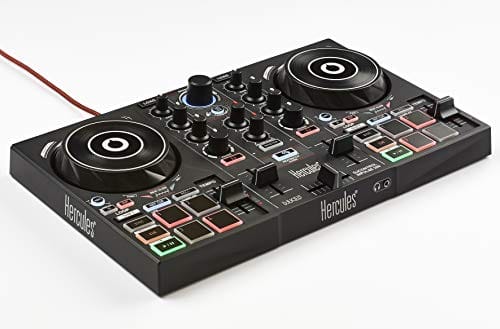 Hercules DJ Control Inpulse 200 DJ controller with USB, ideal for beginners learning to mix - 2 tracks with 8 pads and sound card