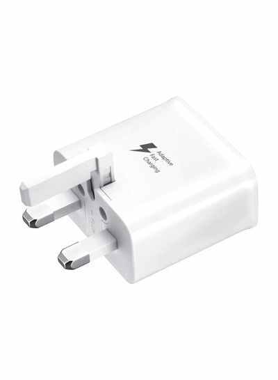 UK Fast Charging Adaptor With Type-C Cable White