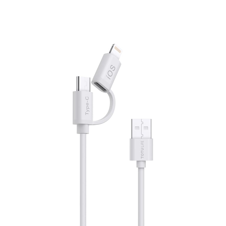 Pure Series 2in1 Cable Type-C + Lightning 1.2M - White