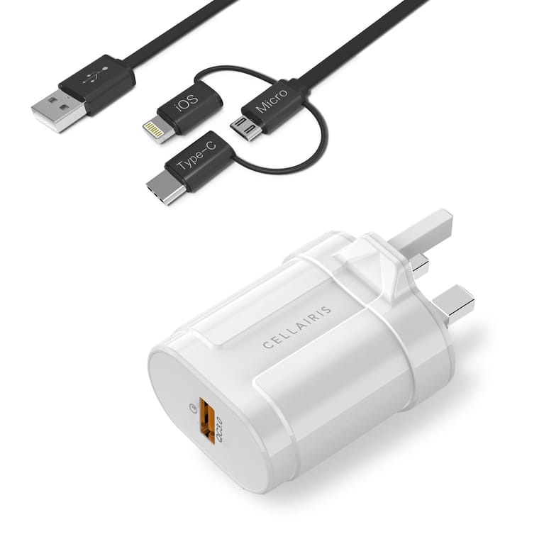 Wall Charger QC3.0 + 3in1 Cable