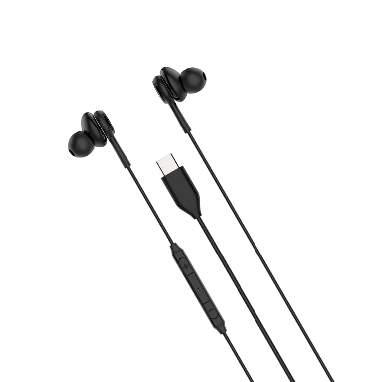 RUSH C Type-C Wired Earphones - Black