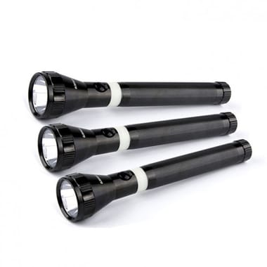 Olsenmark Rechargeable LED Flashlight 3Pis 289mm Black، OMFL2589
