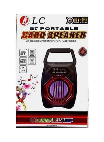 مكبر صوت بطاقة محمول من دي ال سي ، أسود وأحمر ، DLC-SP3271