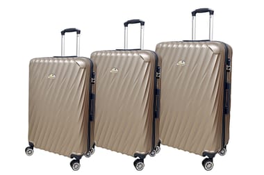 طقم حقائب سفر صلبة جديد 3 قطع 4 واط مزدوج ، BR503-3P-CHAMPAGNE