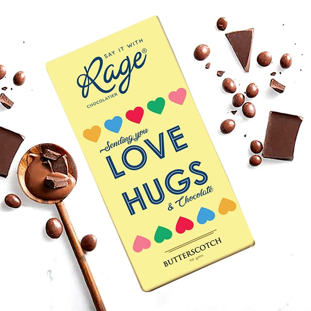 Rage Sending You Love Hugs Butterscotch Chocolate Bar