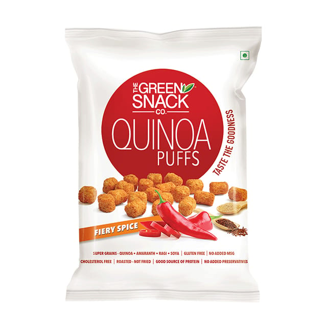 The Green Snack Co Fiery Spice Quinoa Puffs