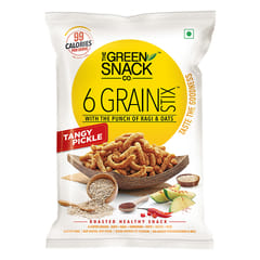 The Green Snack Co Smokey BBQ with Tangy Pickle 6 Grain Stix