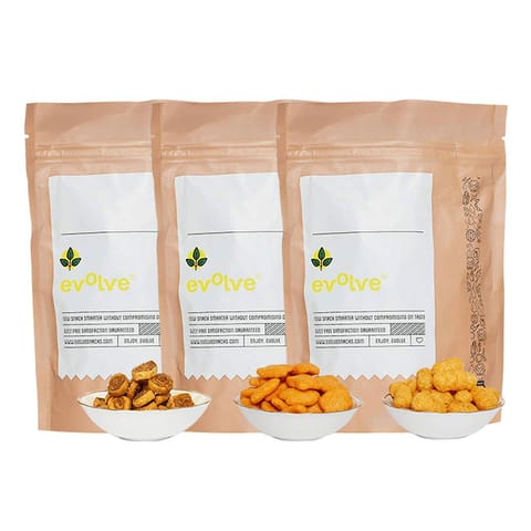 Evolve Snacks Multigrain Puff, Quinoa Masala Puff & Baked Bhakarwadi Combo Pack