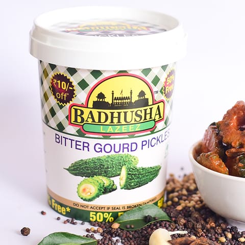 Badhusha Lazeez Pickles Bitter Gourd Pickles with 50% Extra Free